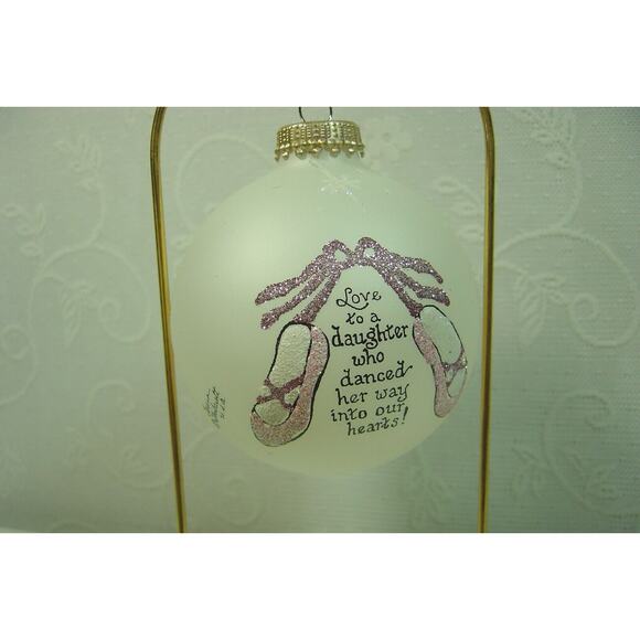 HANDPAINTED ORNAMENT BY TERESA THIBAULT-BALLERINA DAUGHTER-HEART GIFTS - Picture 3 of 5